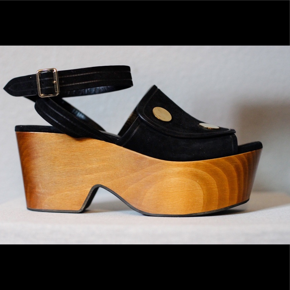 Derek Lam Zaria Button Suede Platform Sandal
Black